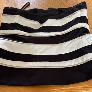 Black and White Striped Women's Corset